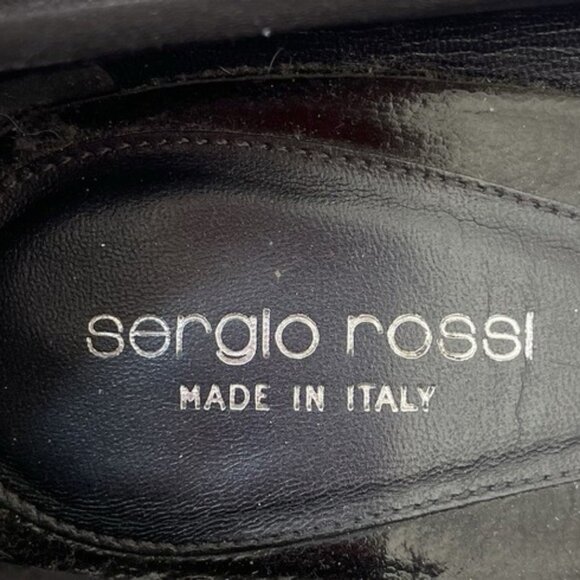 Sergio Rossi Black Satin Peep Toe Pumps Knot Bow High Stiletto Heel EU 39.5 US 9 - Picture 9 of 9